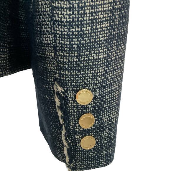 TORY BURCH Blue White Heathered Tweed Blazer Jacket Size 10‎ - Picture 8 of 11
